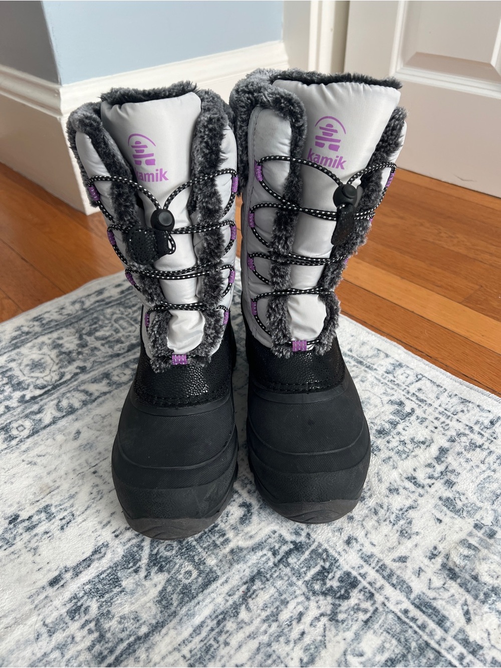 Kamik Kids Black, Gray & Purple Winter Snow Boots